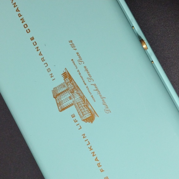 Mid Century Modern Metal Box The Franklin Life Insurance Company - Picture 2 of 9